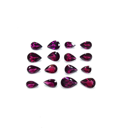 Natural African Rhodolite Calibrated Pears | 7x5mm & 8x6mm