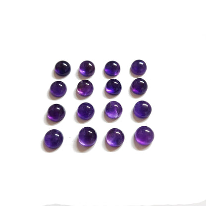 Natural Brazil Amethyst Calibrated Round Cabochons | 7 - 9mm